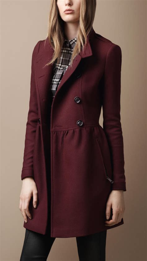 burberry wool twill dress coat red|burberry coat women's outlet.